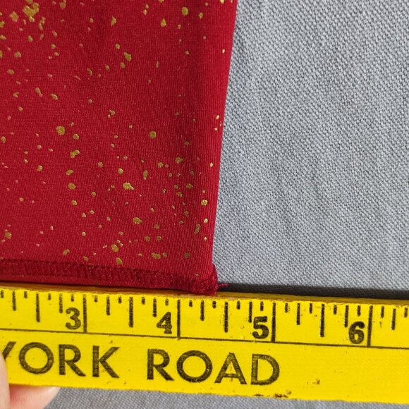 ZYIA Active Leggings women's size 6-8 red with gold decoration Sporty Yoga - Picture 11 of 11